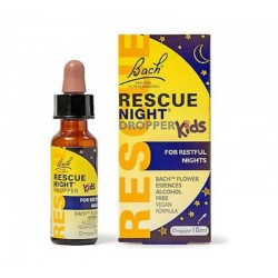 RESCUE® Kids Night krople 10 ml w butelce z pipetą – naturalne krople na spokojny sen dla dzieci, bez alkoholu.